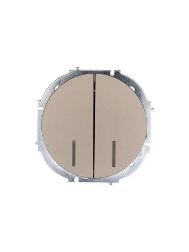 Выключатель двухклавишный СП Lezard OSEN с подсветкой титан Выключатель двухклавишный СП Lezard OSEN с подсветкой титан