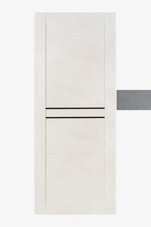 Дверь ТЕРРИ №106 Лофт Тёмный, частичное ЧЕРНОЕ стекло 70, еврошпон