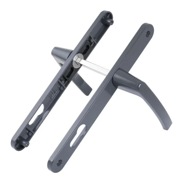 Ручка дверная на планке БУЛАТ РФ 85.25.02.7024 УРАЛ графит с пружин. м/о 85 "под пальчики" для узкопр