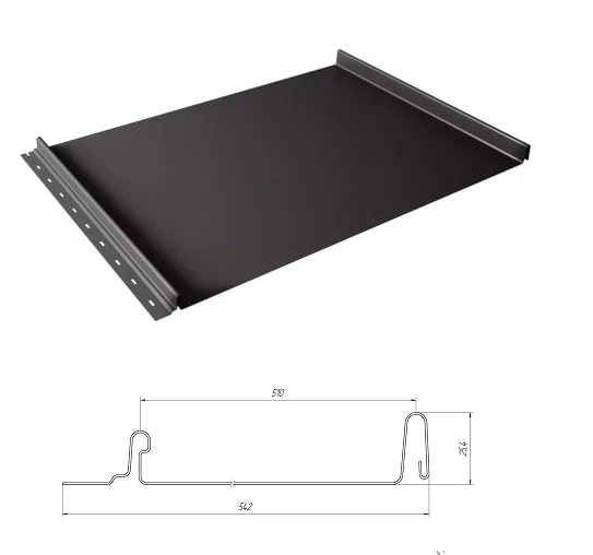 Кликфальц Grand Line 0,5мм Сатин матовый ТХ RAL **(Тип), 0.542*м2 (в пленке)