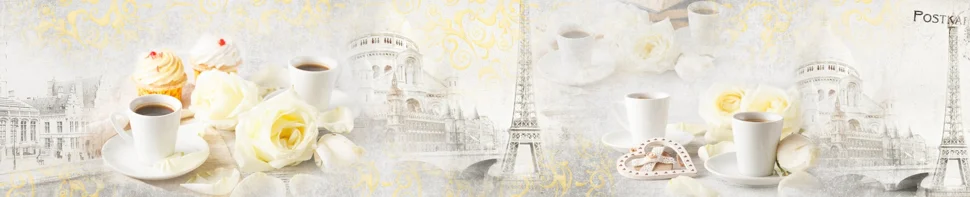 Панель-фартук АВС пластик фотопечать Кофе в Париже 3000*600*1,3мм ПАНЕЛЬПЛАСТ МЕДИУМ арт.309 Панель-фартук АВС пластик фотопечать Кофе в Париже 3000*600*1,3мм ПАНЕЛЬПЛАСТ МЕДИУМ арт.309