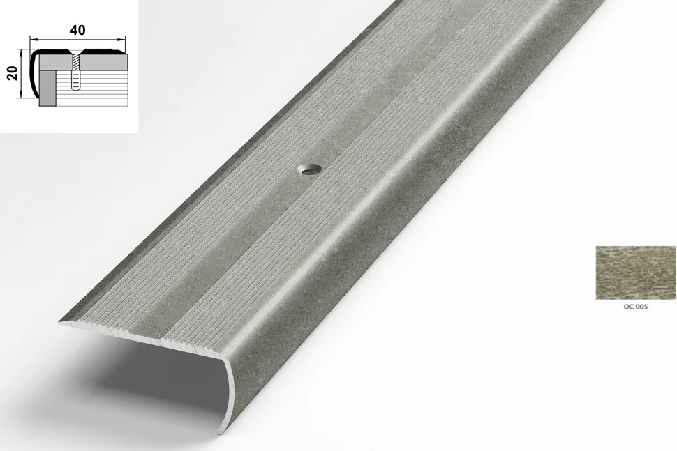 Порог АПУ 006 алюминиевый 2700*41*21 мм угловой наружный (ОС-005) Порог АПУ 006 алюминиевый 2700*41*21 мм угловой наружный (ОС-005)