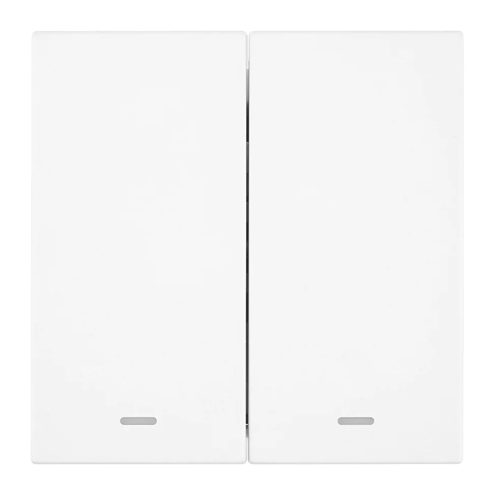 Выключатель двухклавишный c индикатором (механизм) 250В 10А, белая магнолия, RSW10-3102-01 Мия STEKKER Выключатель двухклавишный c индикатором (механизм) 250В 10А, белая магнолия, RSW10-3102-01 Мия STEKKER