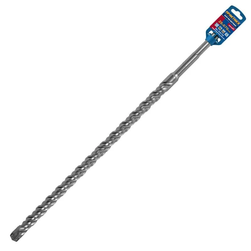 Бур по бетону SDS-MAX 28х530/670мм, КВАДРО, серия Эксперт, ПРАКТИКА