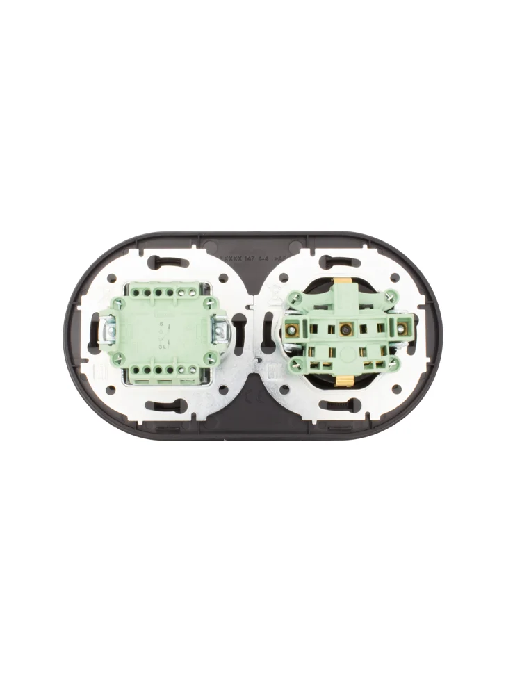 Рамка двухместная горизонтальная Lezard OSEN акриловая черная круглая Рамка двухместная горизонтальная Lezard OSEN акриловая черная круглая