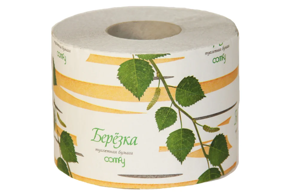 Бумага туалетная Comfy "Березка" однослойная 1 рулон
