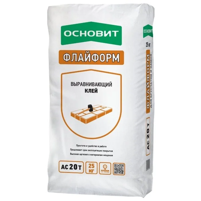 Клей ОСНОВИТ ФЛАЙФОРМ AC20 T для укладки брусчатки, камня и тротуарной плитки 25 кг