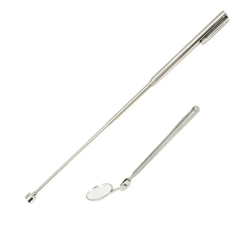 Ручка магнитная телескопическая КОБАЛЬТ 130 - 635 мм, магнит до 1.6 кг в наборе с зеркалом телескопическим инспекционным 165 - 482мм, 31 мм