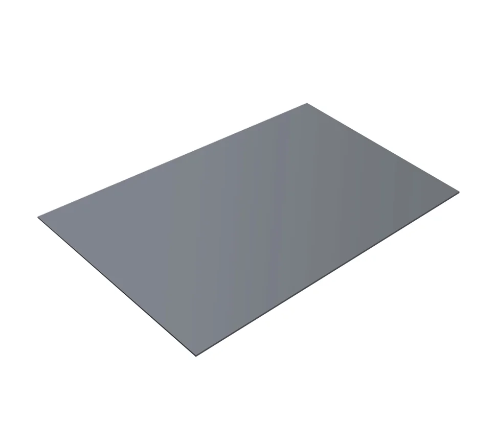 Плоский лист PE RAL 9006 (светлый алюминий), 0.45 мм, 1,25*2.05 м.п., пл=2.5625м2 (в пленке)