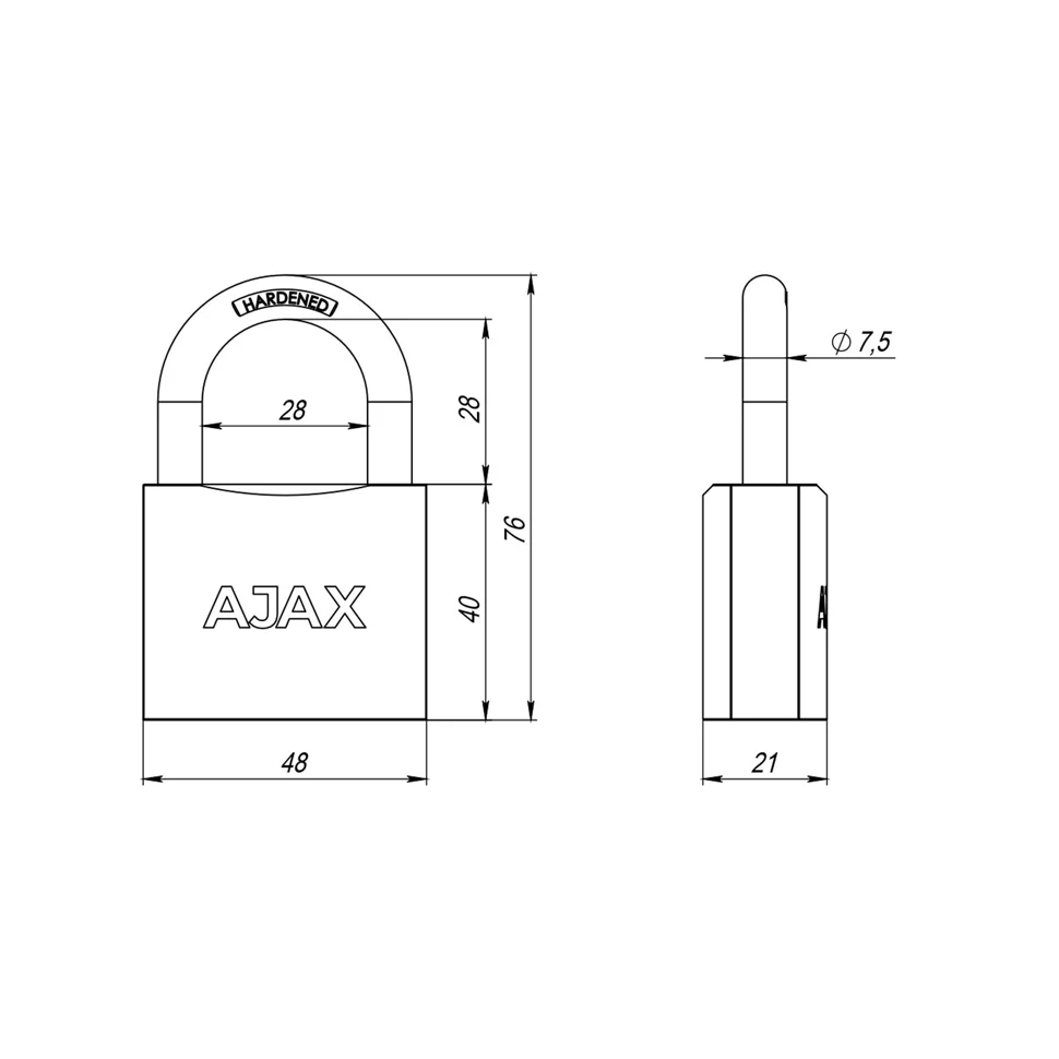 Набор замков навесных AJAX PD-0150 (6 locks+5 keys) blister