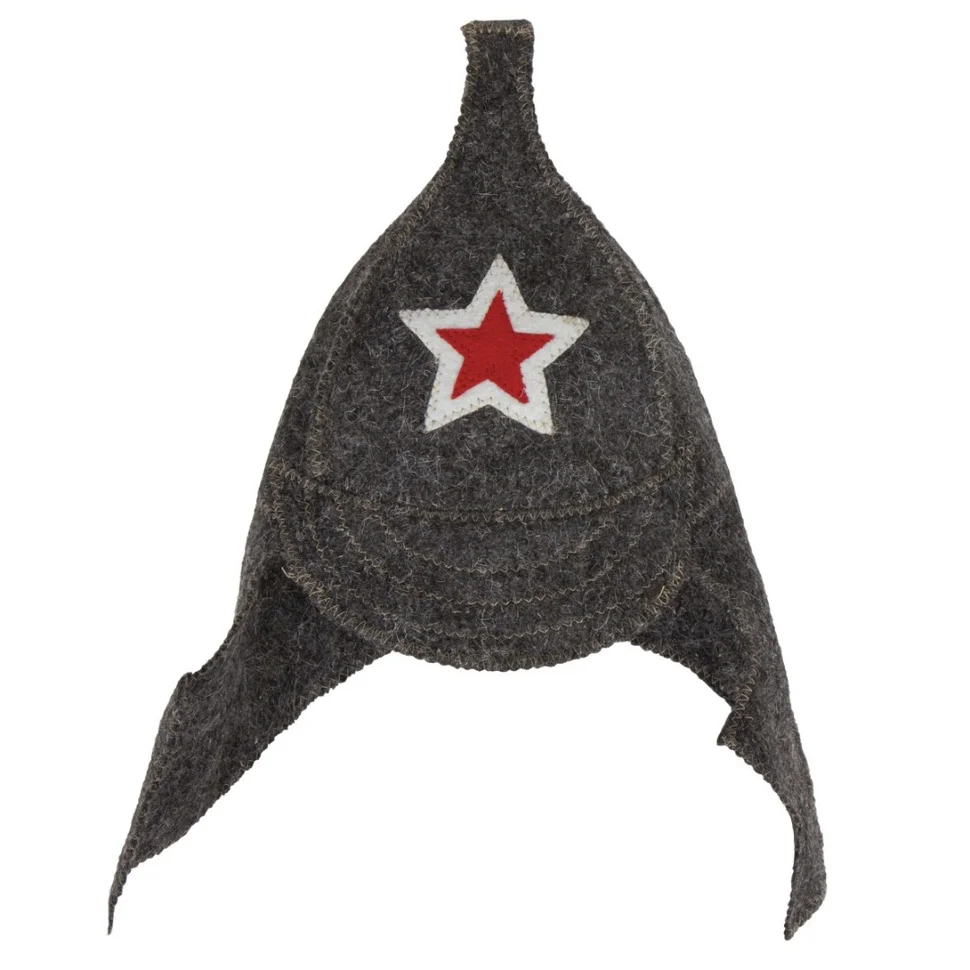 Шапка модельная «Буденовка» темная, БАННАЯ ЛИНИЯ