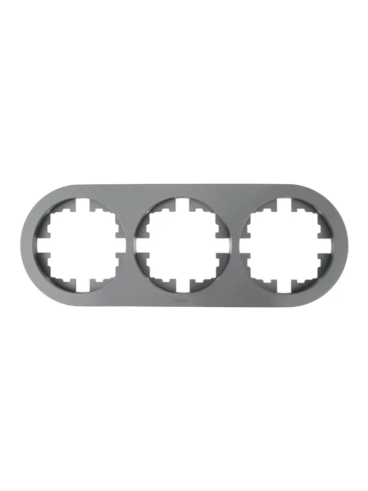 Рамка трехместная Lezard OSEN серый матовый круглая