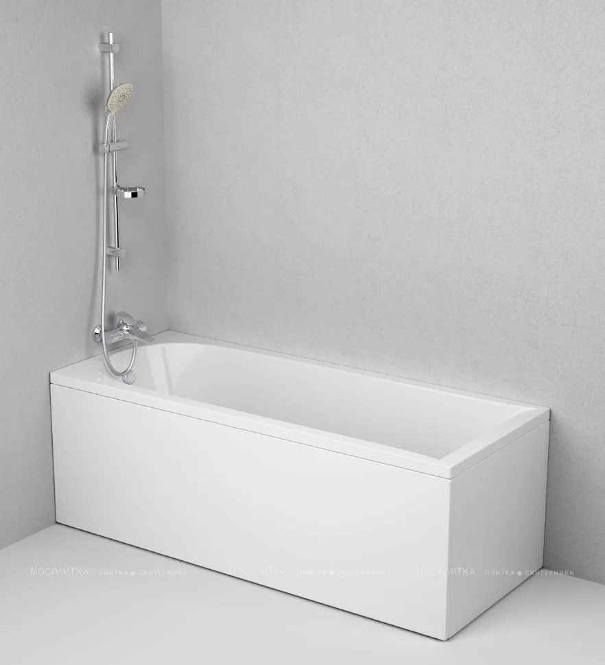Ванна акриловая AM.PM Spirit 170x70 с фронтальной панелью (универсальная), с каркасом и сливом-переливом с гофрой, дл. 600мм, полуавтомат