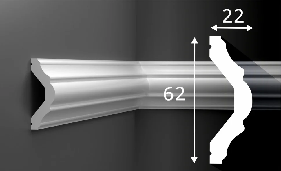 Молдинг COSCA MX022, 62х22, 2000мм, экополимер