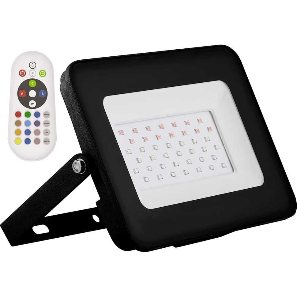 Прожектор светодиодный 50Вт RGB 230V IP65 240*30*215мм черный Китай Feron, LL-613
