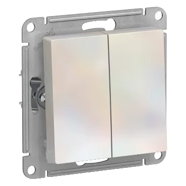 Механизм выключателя 2-кл СП AtlasDesign 10А IP20 (сх. 5) 10AX жемчуж. SchE ATN000451