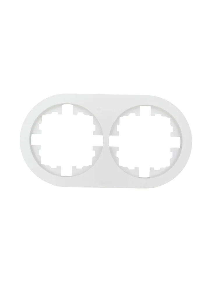 Рамка двухместная Lezard OSEN белая искра матовая круглая Рамка двухместная Lezard OSEN белая искра матовая круглая