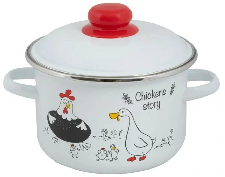 Кастрюля Appetite Chickens stories 4.0л цилиндр. 1RD201M эмаль