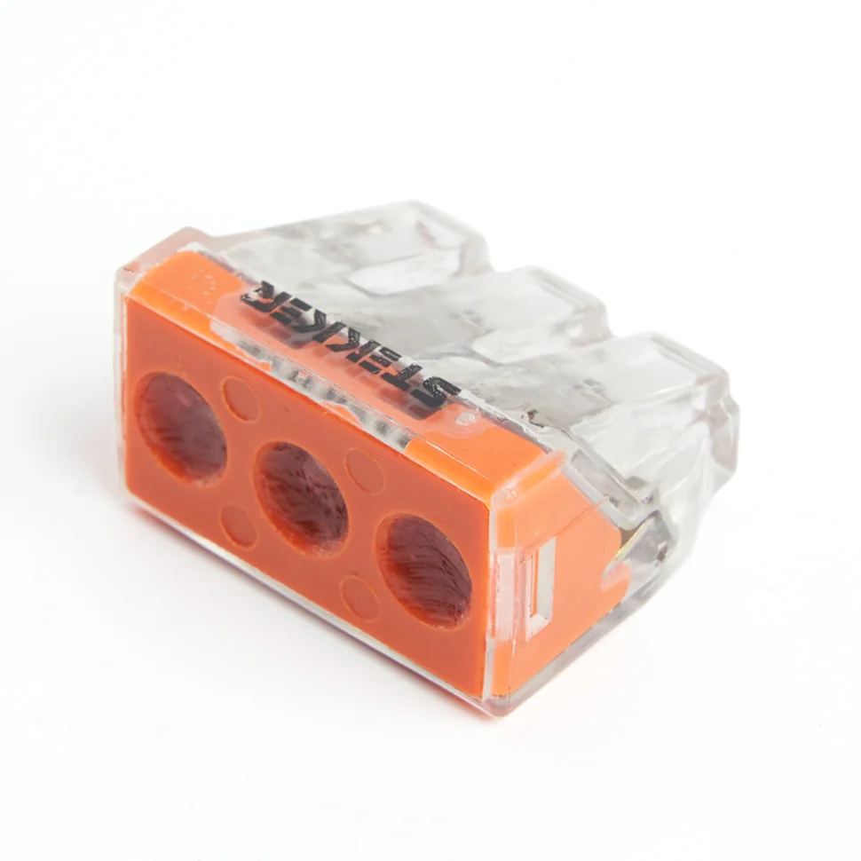 Клемма монтажная 3-проводная с пастой для 1-жильного проводника, LD773-173-1 (уп 50шт), STEKKER Клемма монтажная 3-проводная с пастой для 1-жильного проводника, LD773-173-1 (уп 50шт), STEKKER