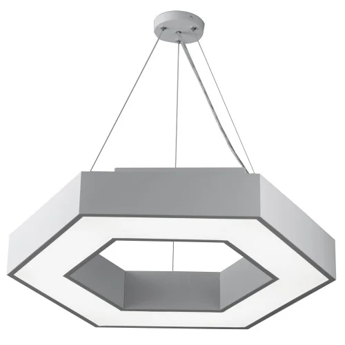 Светильник светодиодный Geometria ЭРА Hexagon SPO-123-W-40K-045 45Вт 4000К 2500Лм IP40 600*600*80 белый подвесной