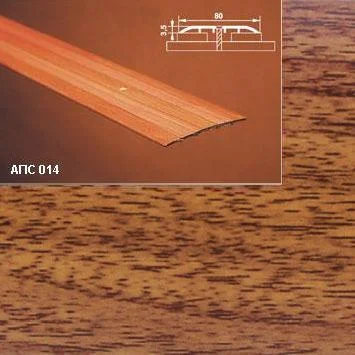 Порог АПС 014 алюминиевый 2700*80*3,5 мм одноуровневый (14 дуб деревенский)