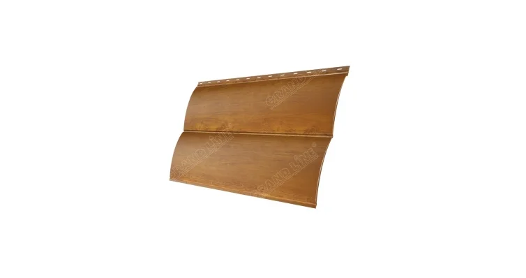 М/сайдинг Блок-Хаус новый (GL) Print Golden Wood (Золотой Дуб) толщина 0,45мм, размер 0,361*3.58 м.п.