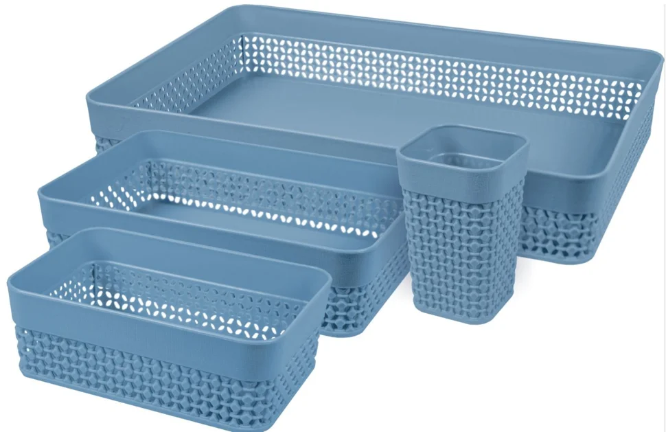 Набор OSLO 4 предмета (органайзеры А4, А5, А6; стакан для пишущих принадлежностей) туманно-голубой Набор OSLO 4 предмета (органайзеры А4, А5, А6; стакан для пишущих принадлежностей) туманно-голубой