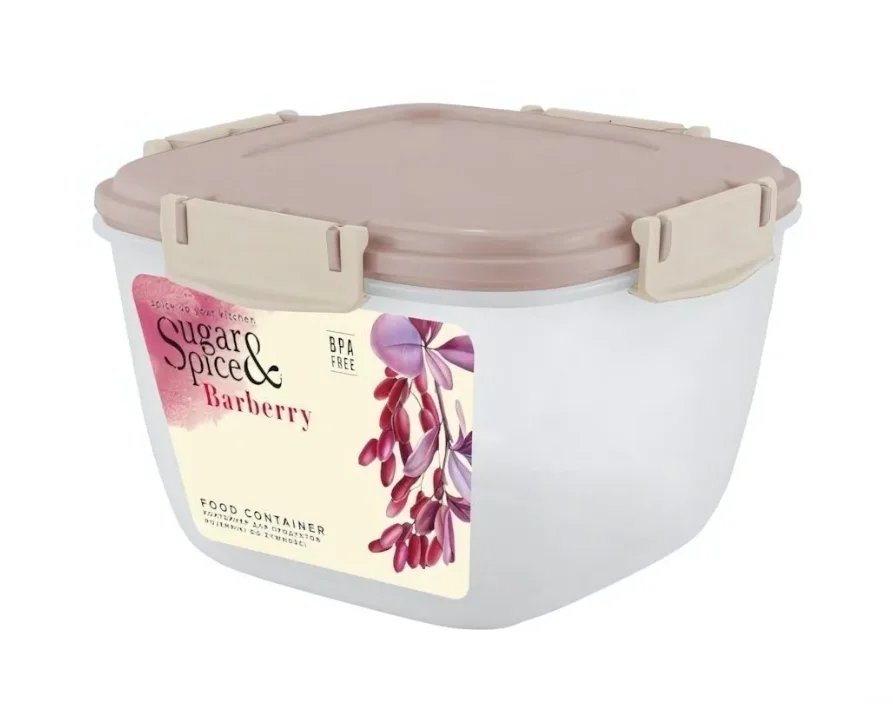 Контейнер для продуктов Sugar&Spice Барбарис герметичный 1л квадратный латте