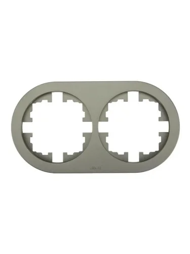 Рамка двухместная Lezard OSEN титан круглая