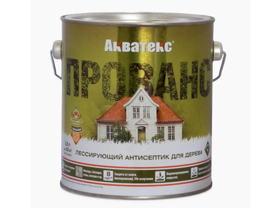 Антисептик лессирующий Акватекс ПРОВАНС для дерева алкидный бесцветный 9 л