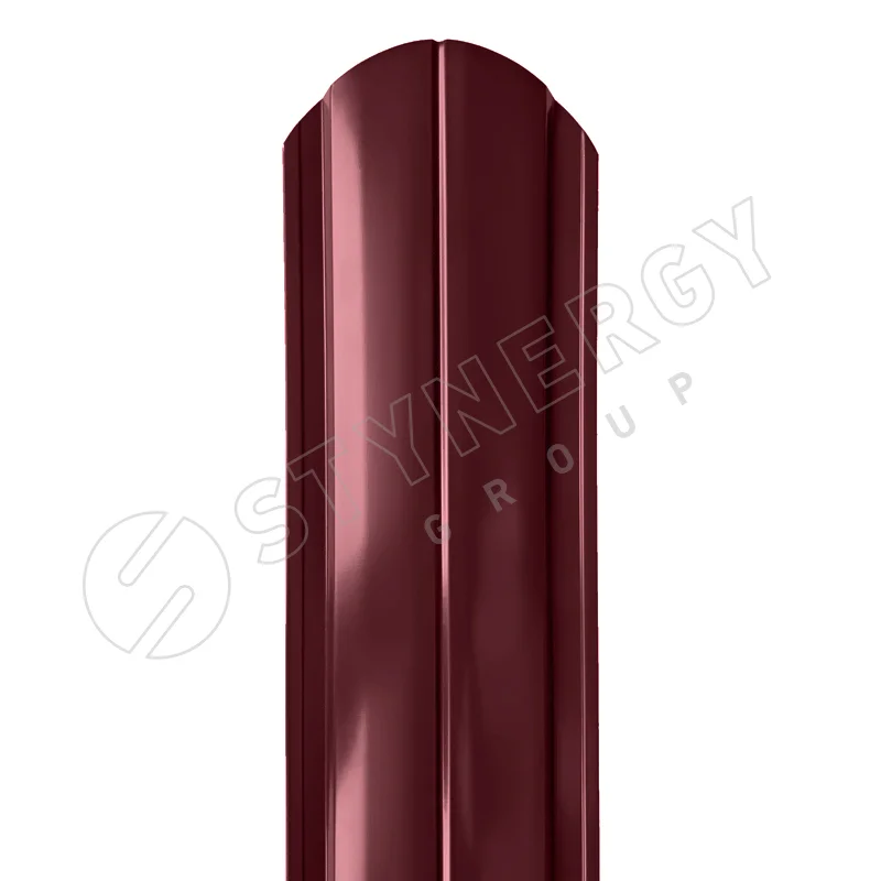 Штакетник металлический STYNERGY полукруглый фигурный 0.4 мм, PE RAL 3005 (красное вино), ширина 118мм, длина 1.3 м.п.