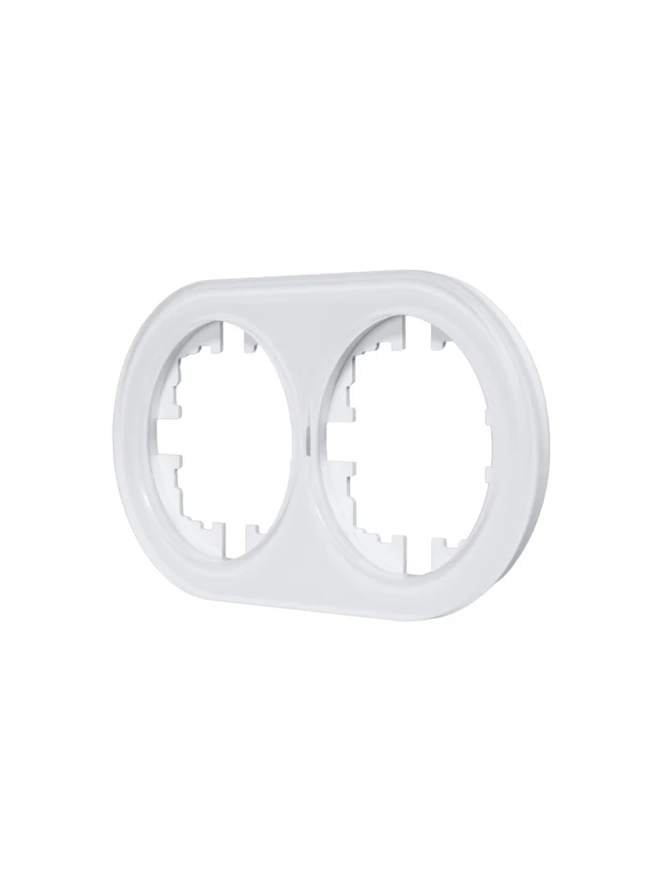 Рамка двухместная горизонтальная Lezard OSEN акриловая белая круглая Рамка двухместная горизонтальная Lezard OSEN акриловая белая круглая