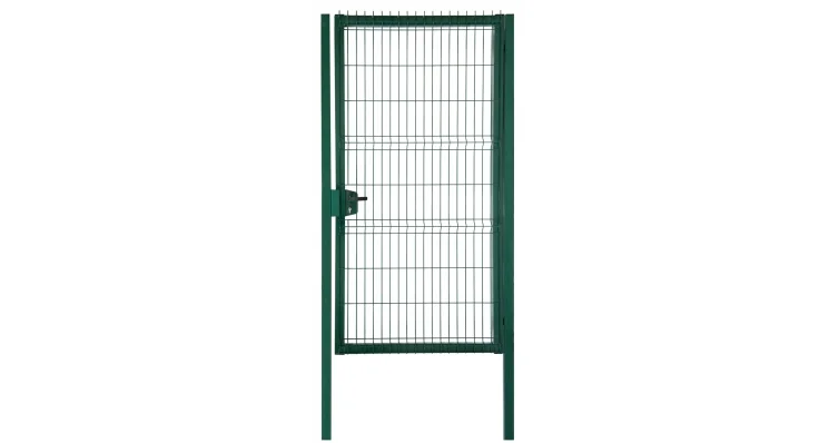 Калитка 2,03*1,0м (заполнение - панель MEDIUM NEW LOCK диам. прутка 4мм ячейка 200х50мм), зеленый RAL 6005