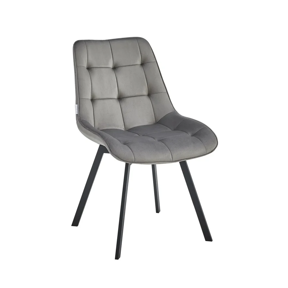 Стул ROBERT (DC227) 360 СЕРЫЙ#G62-38 велюр (00-00005021)