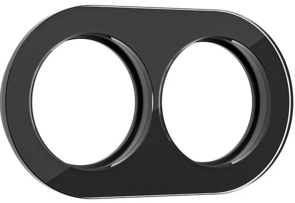 Рамка Ретро 2-местная Werkel Favorit Runda, стекло, черный,W0025108