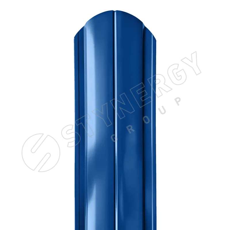 Штакетник металлический STYNERGY полукруглый фигурный 0.45 мм, PE RAL 5005 (сигнально-синий), ширина 118мм, длина 1.6 м.п.