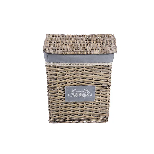 Корзина бельевая прямоугольная "Лён", Д390 Ш280 В450, серый Корзина бельевая прямоугольная "Лён", Д390 Ш280 В450, серый
