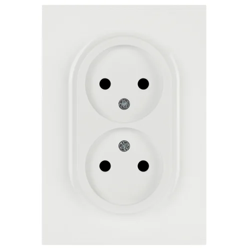 Розетка 1-местная СП ЭРА Arktik 2X2P 16А-250В без заземления белый арт.16-2107-01