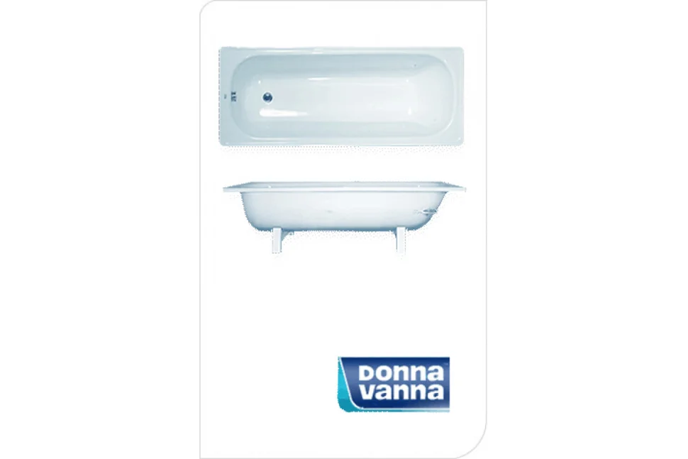 Ванна стальная эмалированная Donna Vanna "Белая орхидея" без ранта 1,5*0,7м с ножками (ВИЗ)