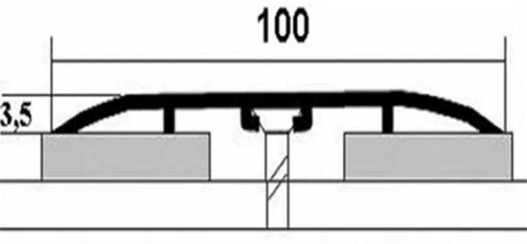 Порог АПС 012 алюминиевый 900*100*3,5 мм одноуровневый (ОС-009)