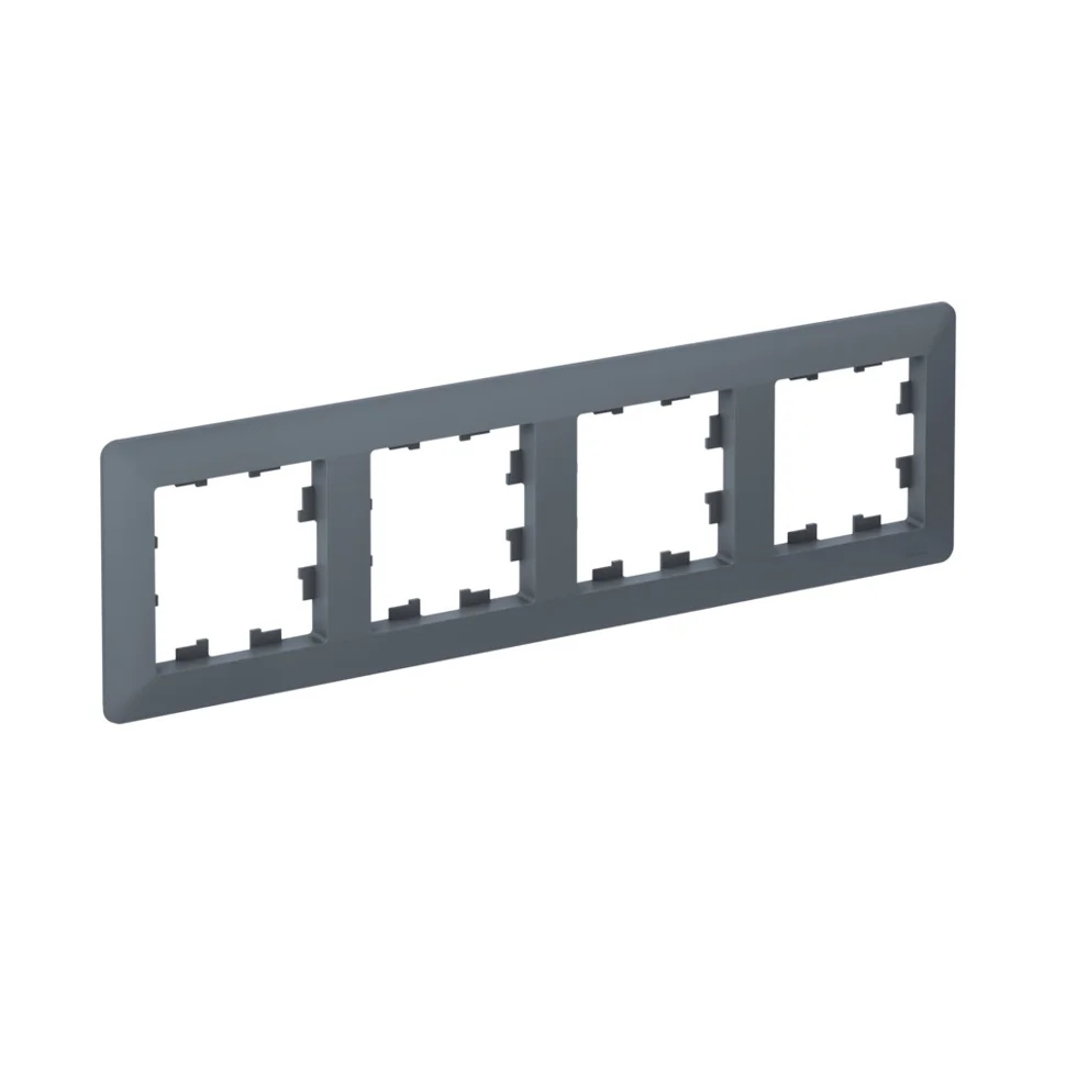 Рамка четырехместная AtlasDesign Air грифель/дым. черн. SE ATN220704