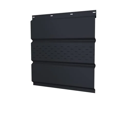 Софит металлический перфорированный Satin Matt RAL 7024 (мокрый асфальт), 0.5мм Grandline, 0.357*3м