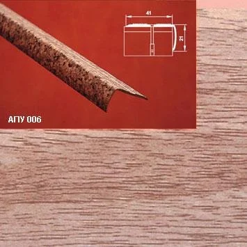 Порог АПУ 006 алюминиевый 900*41*21 мм угловой наружный (29 дуб бордо)