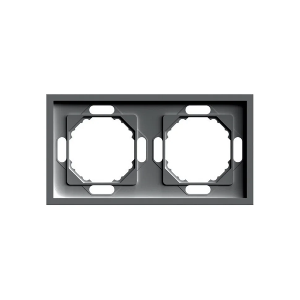 Рамка 2-местная Эмили STEKKER PFR00-5002-09, антрацит, soft touch