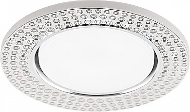 Светильник точечный Feron CD4029 со светодиодной подсветкой, 20LED*2835 SMD 4000K, 15W GX53 без лампы, прозрачный, хром, с драйвером в комплекте