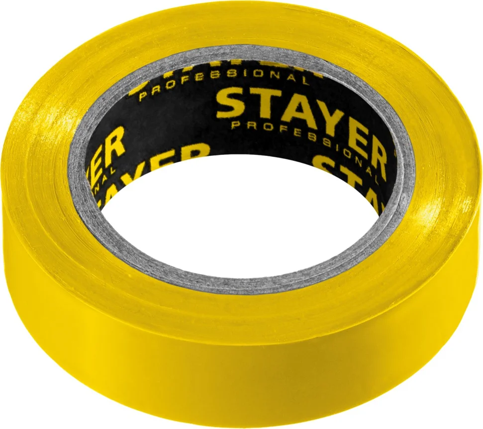 Изолента ПВХ 15мм х 10м желтая, не поддерживает горение, STAYER Protect-10