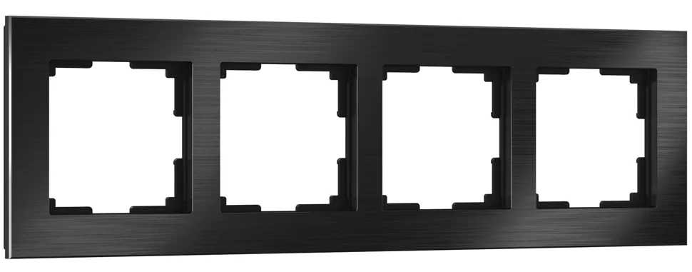 Рамка четырехместная Werkel Aluminium, черный алюминий, WL11-Frame-04