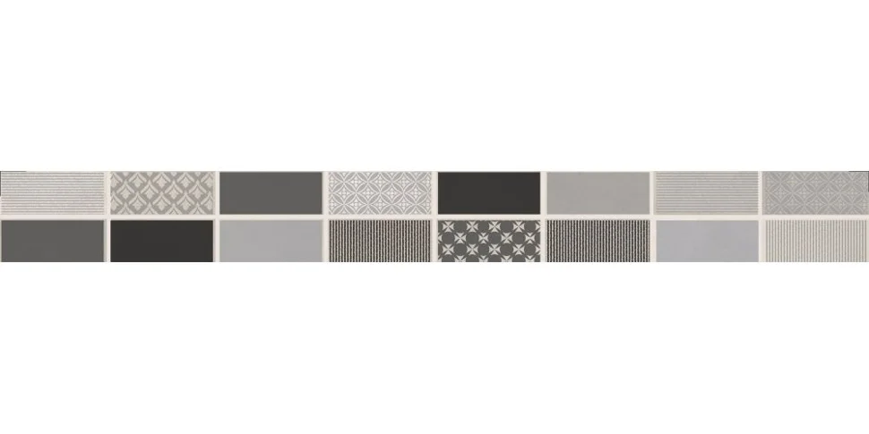 Плитка LASSELSBERGER Fiori Grigio Бордюр металлизированный 6,5х60х0,9 арт.1506-0101