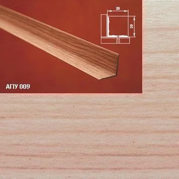 Порог АПУ 009 алюминиевый 1800*20*20 мм угловой внутренний (28 клен)