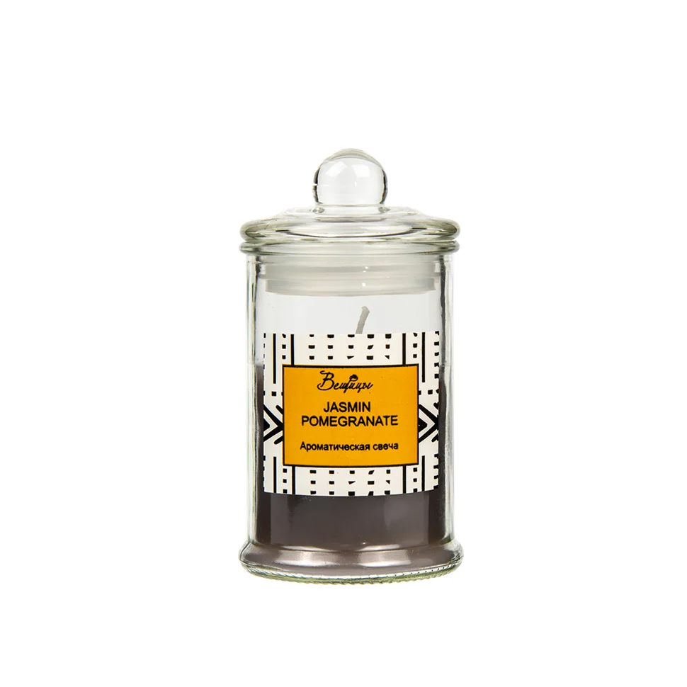 Свеча ароматическая JASMINE POMEGRANATE в стекле, Д60 Ш60 В110